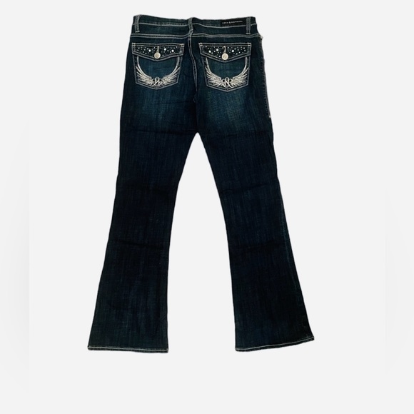 Rock & Republic Sz:8 Rhinestones Blue Jeans - Picture 5 of 7